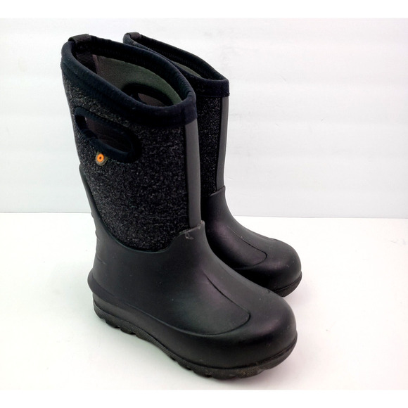 Bogs York Solid Insulated Kids Size 10 Black Neo Classic Waterproof Pull On Boot - Picture 1 of 11